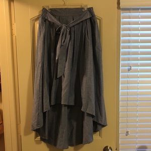Plus size high low denim looking skirt